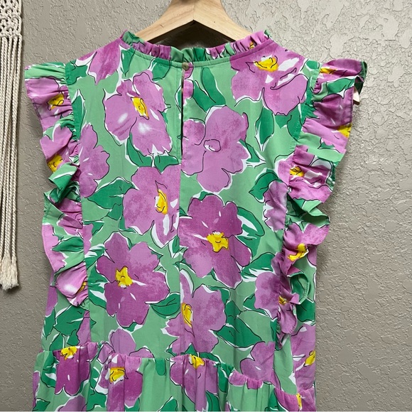 Staccato women sz M BRIDGET FLORAL TIERED RUFFLE DRESS - KELLY GREEN - Picture 5 of 12